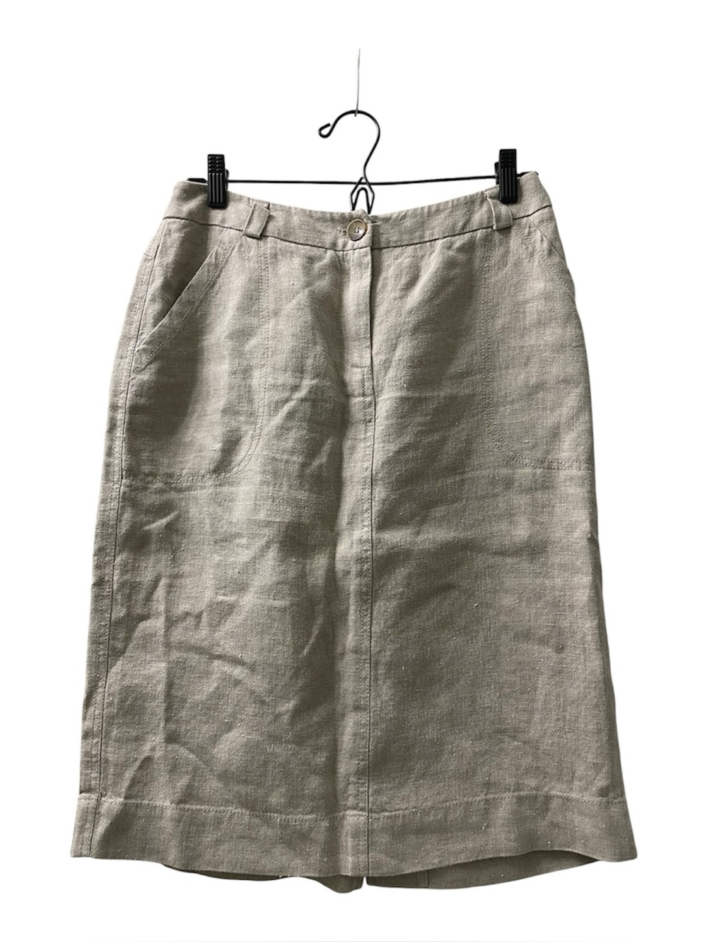 Weekend Max Mara Wheat Linen Midi Skirt